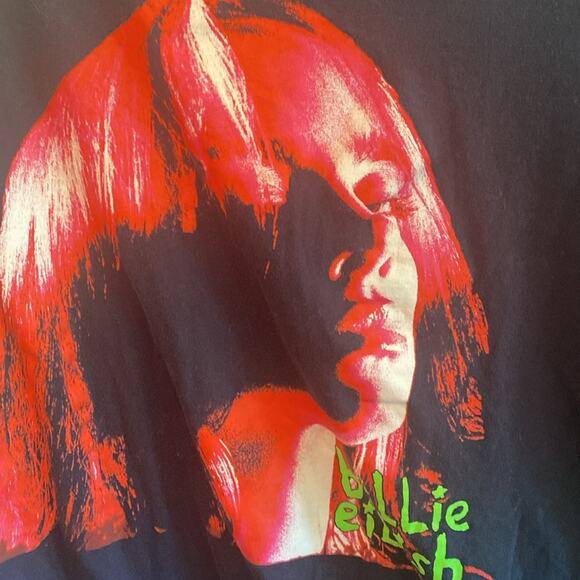Billie Eilish women’s extra large long sleeve black graphic tee t-shirt - Picture 2 of 4